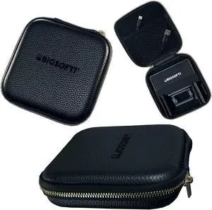 The Big Soft Case - Carry Case for Your BIGSOFTI One & Accessories, Black & Gold, Black Leather look portable hard case with gold zipper detailing