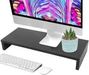 Monitor Riser, Wooden Monitor Stand Riser Desk Storage Organizer Computer TV Shelf Riser, Save Space for Desktop (19.5 Inch)