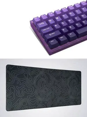 dagaladoo 132 Keys Gradient Purple Keycaps Bundle with XXL Mousepad Black Topograph