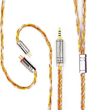 FEDAI Earphone Cable Upgrade 16 Core Silver Plated Copper Cable HiFi Headphones IEM Cable with 2 Pin for ES4 ZST ZSN AS10 ZS10 CCA C10 C16 ZSX ZS10 PRO AS16 ZSR TRN V80 V90 BA5C12(2.5mm,2pin)