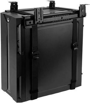 FEYRUN Under Desk Slide Out PC Mount with Anti-Scratch Sponge, Adjustable CPU Holder Bracket for Computer Tower (Black (Slide Access))