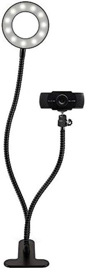 Slide 1080P HD Webcam, Portable Ring Light with Stand |Vlogging Kit for TikTok, YouTube, Twitch, Streaming Equipment |Video Recorder Camera w 30 Light Modes, 30 FPS | 2 Flexible Gooseneck Arms, Clamp