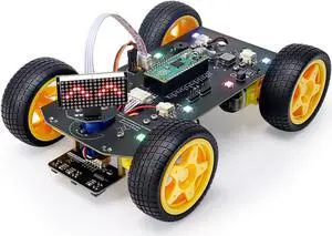 Freenove 4WD Car Kit for Raspberry Pi Pico (Included) (Compatible with Arduino IDE), Dot Matrix Expressions, Obstacle Avoidance, Line Tracking, Light Tracing, Colorful Light