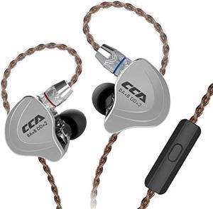 HiFi 4BA 1DD Five Drivers Hybrid in Ear Earphones, CCA C10 High Resolution in Ear Monitors/Headphones/Earbuds with 2pin 0.75mm Gold Plated Detachable Cable, (Black with mic)