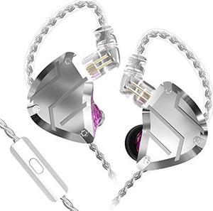CCA C10 Pro in-Ear Monitors,HiFi 1DD 4BA Hybrid Five Drivers in-Ear Earphone,Zinc Alloy Shell+Resin Cavity Wired Earbuds with 0.75mm CPin Gold Plated Detachable Cable (C10pro Purple with Mic)