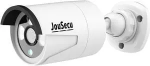 JouSecu 5MP Bullet Camera Outdoor/Indoor,Night Vision, IP66 Waterproof,1-Way Audio, Motion Detection, Only Work POE NVR Security System(Model:N1141/N1241)