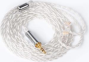 Kinboofi TRI Earphone Cable 4 Core Silver Plated Single Crystal Copper Cable, Upgraded HIFI Earphone Cable Wire Extension Cord (3.5mm Plug, QDC-C Pin)