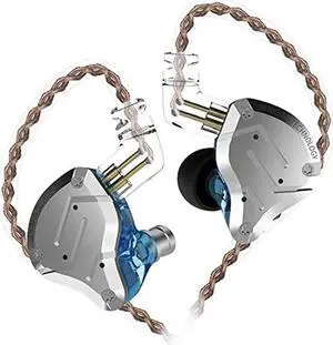 keephifi KZ ZS10 Pro in Ear Monitor Headphones, KZ HiFi Earbuds Headphone with 4 Balanced Armatures and 1 Dynamic Drivers Earphones for Drummers Musicians (Blue No Mic)