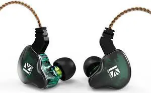 KBEAR KS2 iem, in Ear Monitor Headphones Hybrid 1BA 1DD Wired Earbuds Stereo Bass HiFi IEM Earphone Noise Cancelling High Resolution with Detachable Cable for Running Gaming Sport(Without Mic, Green)