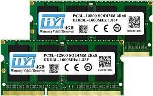 LIYI 2X4GB (PC3L-12800) DDR3L 1600MHz 8GB RAM SODIMM 2Rx8 1.35V 204Pin CL11 Non-ECC KIT Laptop Memory Module Unbuffered Upgrade for Laptop/Notebook Computer