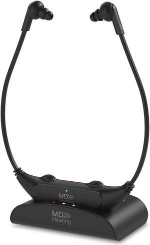 QuietTV Wireless Headphones for TV from MDHearing, Comfortable TV Headset, Plug & Play, Rechargeable, Perfect for Seniors, Assists Hearing, Includes Charging Base and Single Headphone Set
