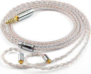 MFREEO Upgraded MMCX/2-Pin 0.78mm IEM Earphone Cable, 8-Core Braided 1.2M Premium Balanced Audiophile Cable (4.4mm to mmcx)
