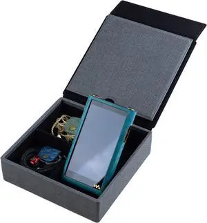 MITER CASE for 4 IEM Earphones , Handmade Italy PU Leather Hard Box for Earphones + Digital Audio Player DAP AMP DAC Storage Carry Cover Box (4 Earphone Case-Black)