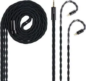 NICEHCK MeetEva IEM Cable, Silver Plated Copper Alloy Earbuds Upgrade Cords, Silver Plated OFC in Ear Monitor Cables for Audiophile Musician Replacement Cord (2.5mm with 0.78 2Pin)