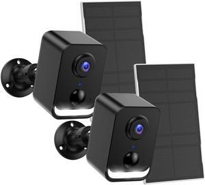 PEEIPM 2Pcaks Security Cameras Wireless Outdoor, Cameras for Home Security Outdoor, Solar Outdoor Camera with Color Night Vision, AI Detection, 2-Way Talk, IP66 Waterproof, 5G WiFi not Supported