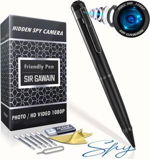 SIRGAWAIN Mini Spy Camera Hidden Camera Pen 1080p - [Upgraded 2024] Small Nanny Cam Spy Pen Camera Full HD Video or Picture Taking - Secret Camera with Wide Angle Lens, Rechargeable