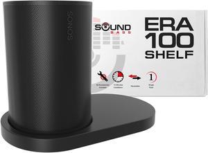 ERA100 Shelf Wall Mount, Black, Single (1pc) Compatible with Sonos ERA 100 Speaker, Bracket, Cord Management, Mounting Hardware