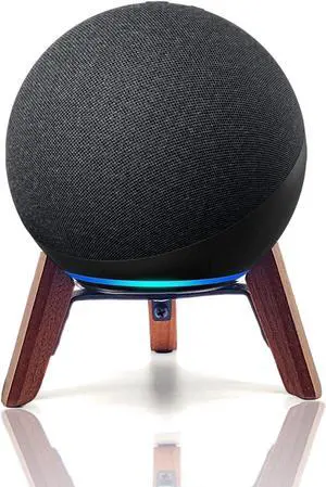 Real Wood Stand for Echo (4th Gen) Speaker (2020),Tripod holder Accessories Protect Alexa speaker for Sound better,Secure Stable Wooden Mount with metal frame for all new Echo 4th gen speaker (Walnut)