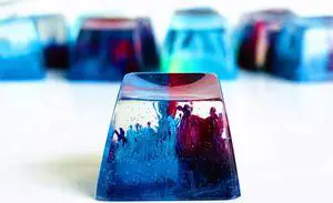 1 Pcs Handmade Seabed Landscape R4 Keycap Resin Artisan Backlit Switch SA Profile for Cherry MX RGB Gaming Mechanical Keyboard DIY Replace (multicolor)