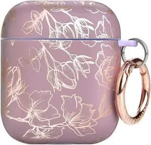 Velvet Caviar Compatible with AirPods Case 2nd and 1st Generation - Cute Protective Hard Cover for Women - Dusty Rose Floral Flower
