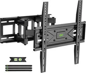 USX MOUNT Full Motion TV Wall Mount for Most 32-70 inch TVs up to 99 lbs, Wall Mount Bracket with Dual Articulating Arms, Swivel, Tilt, Max VESA 400x400mm, TV Mount Fits 12/16 Wood Studs