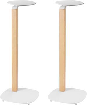 ynVISION.DESIGN Wooden Universal Speaker Floor Stands | 2 Pack | Pair | Speakers up to 22 LBS | Compatible with Sonos Era 300 | White