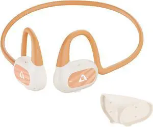 YMOO Open Ear Wireless Bluetooth 5.2 Headphone for Running, IPX4 Water/Sweatproof Swimming Headset,10H Playtime, Low Latency, Hifi Air Conduction Earbud with Dual-mic for Workout/Trekz (Orange)