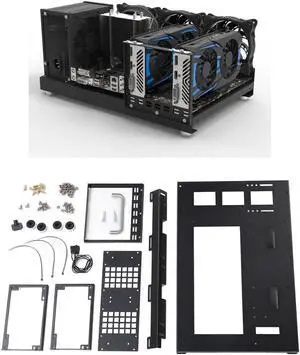 DIY Gaming Computer Case Rack, ATX Open Chassis Case Rack ATX M ATX ITX Motherboards, Powerful Cooling Steel Plate Widely Body Heat Dissipation, SSD Motherboards Accessories