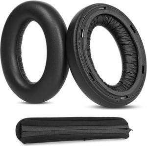 YunYiYi Momentum 4 Earpads Ear Cushions Compatible with Sennheiser Momentum 4 Wireless Headphones Protein Leather Replacement Ear Pads Headband Protective Pads (Black)