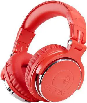 2CANZ Red DJ STAKZ Edition Over-Ear Professional Wired DJ Headphones - Enhanced 50mm Neodymium Drivers, Closed Back, Plush Comfrasoft Ear Cushions, 8-Way Adjustable Earpads, and Foldable