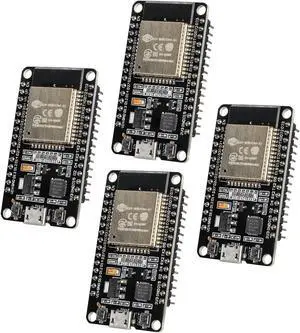 Alinan 4pcs 30pin ESP32 ESP-32S WiFi Development Board NodeMCU ESP-WROOM-32 Microcontroller 2.4GHz Dual-Core WiFi Bluetooth Processor Integrated Chip CP2102