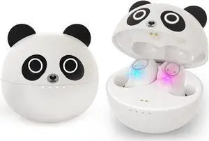 AMAFACE Kids Wireless Earbuds Cute Panda Bluetooth Earbuds with mic Charging Case 36H Playtime 3D Stereo Headphones IPX6 Waterproof Sport in-Ear Headphones for Kids Adult
