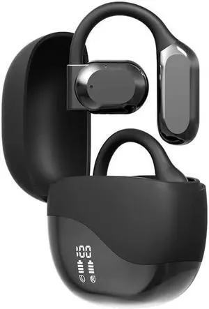 anbaole Wireless Earbuds Bluetooth Headphones Playback Ear Buds IPX7 Waterproof Wireless Charging Case & Dual Power Display Over-Ear Stereo Bass Earphones with for Sports/Workout/Running (Black)