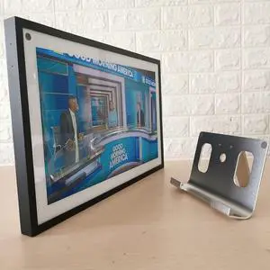 Tilt & Swivel Stand for Echo Show 15, 360° Rotation, 25° Adjustable Angle, Aluminum Build, Non-Slip Base, Perfect for Video Calls & Streaming (Silver)