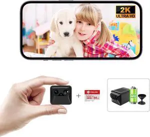 BEEDMXU Spy Hidden Wireless WiFi Security Camera - Low Power 2K FHD Nanny Cam with Night Vision & Motion Detection - Indoor Security Camera for Home, Office and Car