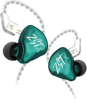 KZ ZST X in Ear Earphone 1BA 1DD Dual Driver Wired Earbuds Headphone HiFi Ergonomic Gaming Earbuds with 2 Pin Detachable Cable for Singer Audiophile DJ