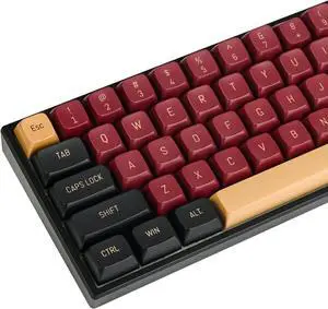 Ussixchare 160-Key CSA Profile Keycaps PBT Key Cap Set with 7U Spacebar for US/ISO Layout 60% 65% TKL Mechanical Keyboards (CSA/Red Samurai)