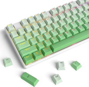 Ussixchare Gradient Keycaps, PBT Double Shot 104 Keys Keycaps, OEM Profile Custom Keycaps Set for 61/87/104 Cherry Gateron MX Switches Mechanical Keyboard(Green)