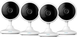 Home Security 2K Camera, Indoor Camera for Dog/Pet/Elder/Baby Monitor, Smart Phone App Siren, 2-Way Audio, Advanced Motion Detection Night Vision, 4pcs,SD/Cloud Storage, Alexa Compatible