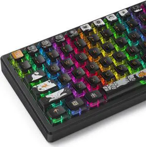 Dark Legend Black ASA Custom keycaps 118 Keys Double-Shot Key Cap Set for Cherry/Gateron MX switches 60 Percent / 64/61 Gaming Mechanical Keyboard