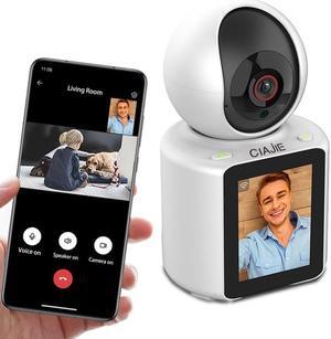 CIAJIE Two-Way Video Camera 2.8-inch Screen,Pet Camera,Dog camera,Indoor home nanny camera,Baby/Elder/Nanny/Dog/Pet Camera with Phone App(Im Cam),360degSmart Security Camera,1080p HD