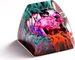 DATKEY Dragon Resin OEM SA Profile Key Cap, Dragon keycap Custom Color Dragon RGB Keyboard Cherry MX Mechanical Gaming Most Keyboard SA Gift for Dad Man Parent (1 FBA Purple Dragon)