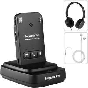 earpanda Pro Wireless Headphones for TV Watching, TV Headphones Wireless for Seniors Hard of Hearing, Wireless Headset for TV/Phone/Chat 3-in-1, Wired in-ear Earbuds and On-Ear Headphones Included