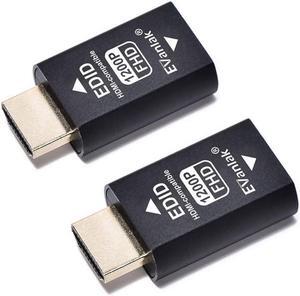 EVanlak 3rd Generrtion Hdmi Edid Emulator Passthrough Dongle Eliminated Emulator Adapter Work with Mac Thunderbolt to HDMI Switches/Extender/AV Receiver/Video Splitters -1920x1200@59hz-2pack