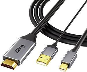 HDMI to Mini DisplayPort Cable 4K@60Hz 6.6FT, Active HDMI 2.0 to Mini DP 1.2 Adapter, HDMI Source to DisplayPort Monitor for Mac Mini, Laptop PC, Xbox, NS to Apple Cinema Display, MDP Monitor