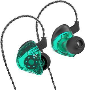H HIFIHEAR in-Ear Monitors CCZ Melody 1BA+1DD Professional Wired Earbuds Noise Isolating Headphones HiFi Stereo Earphones Ear Monitor 3.5mm Jack for Computer,MP3 and Phone (Green, without Mic)