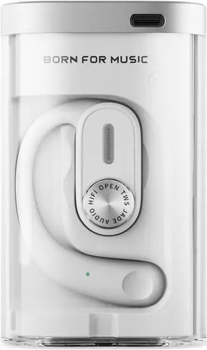 JadeAudio JW1 Open Ear Headphones - Bluetooth 5.3 Wireless Headphones with Mic with HiFi Sound, 18hrs Playtime Sport Earbuds for Running (White)