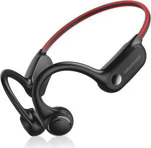 HCMOBI Bone Conduction Headphones Bluetooth 5.2 Open-Ear Wireless Sports Headphones with Mic, 8H Playtime Waterproof Headset for Running, Cycling, Driving, Workouts (Red)