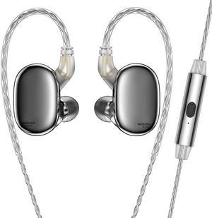 keephifi Earphone BLON BL-max in-ear Monitor 6mm Lightweight Diaphragm and 10mm Carbon Diaphragm Headphones for HiFi Music Headsets with 2 Pin Removable Cable (with mic, gun)