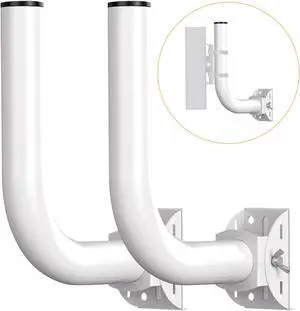 Universal Point to Point Wireless Bridge Pole Mount Bracket, J Pole Mount for Antenna and Outdoor Access Point, Pole and Wall-Mounted Bracket for Outdoor Access Antenna TP-Link and Starlink (2-Pack)